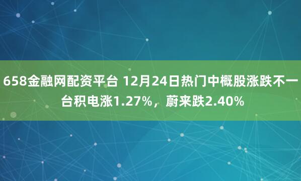 658金融网配资平台 12月24日热门中概股涨跌不一 台积电涨1.27%，蔚来跌2.40%